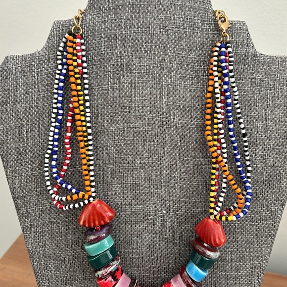 Zara multicolor chunky beaded necklace - Picture 6 of 10